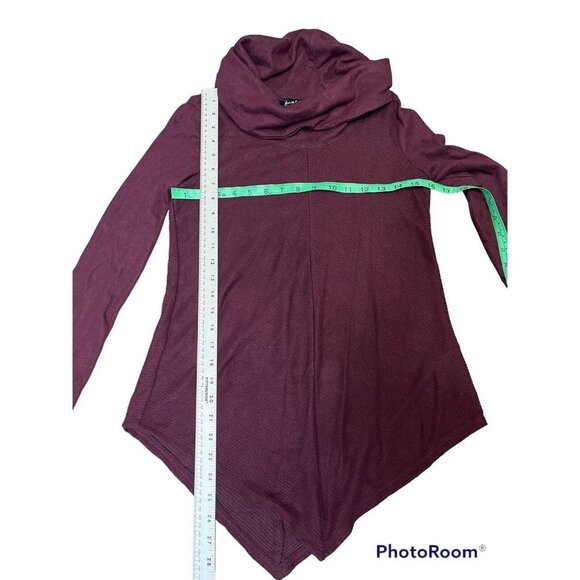 By &By Womens Sweater Cowl Neck Long Sleeves Size Small Color Burgundy (C12) - Picture 3 of 4